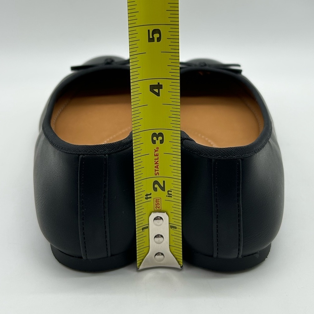 Moxy Black Vegan Ballet Flats Bow Detail | Women’s Size 9 | New With Box - Picture 8 of 12